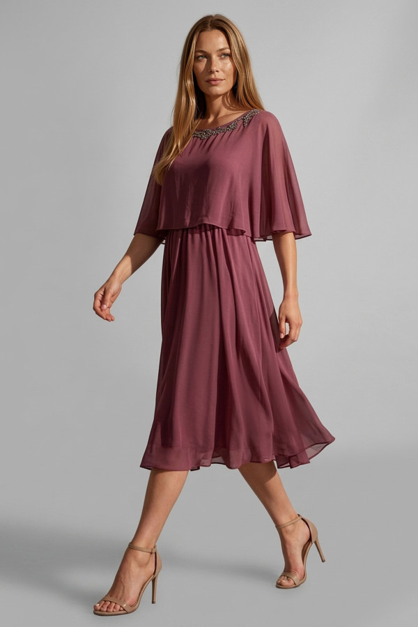 Rochie eleganta din voal R 265 grena