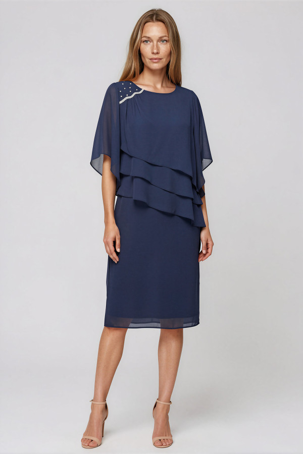Elegant veil dress R 256 navy blue