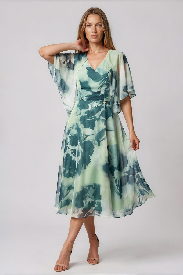 Elegant veil dress R 183 turquoise