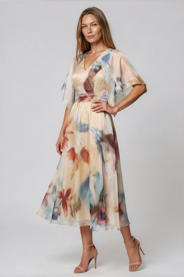 Elegant veil dress R 183 beige