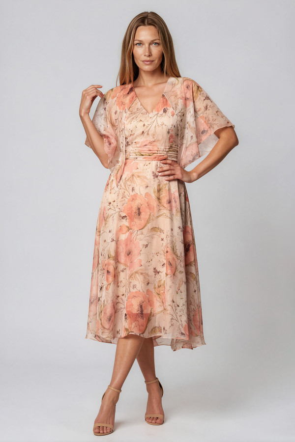 Elegant veil dress R 183 pink
