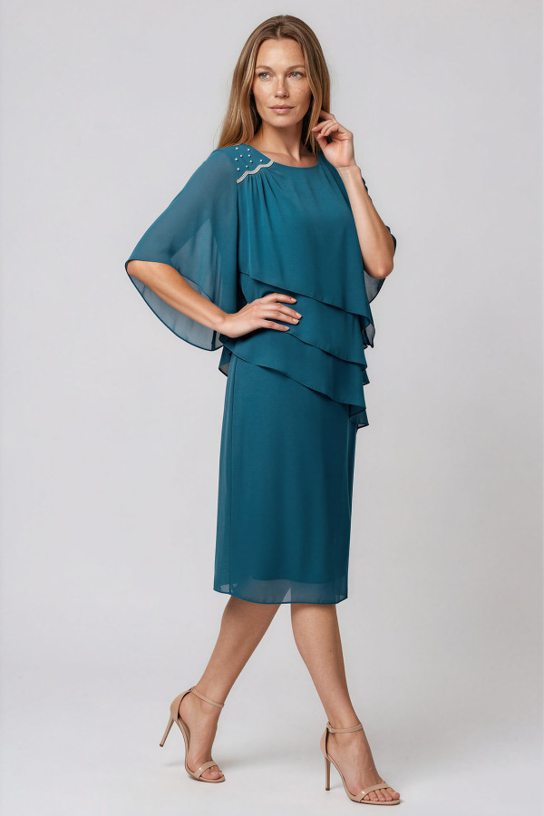Elegant veil dress R 256 turquoise