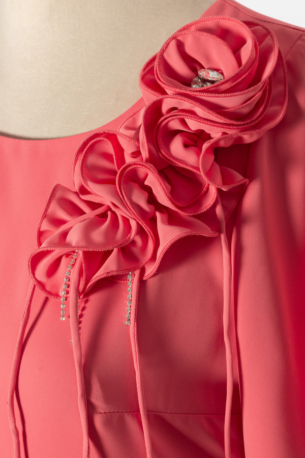 Elegant veil dress R 253 fraise