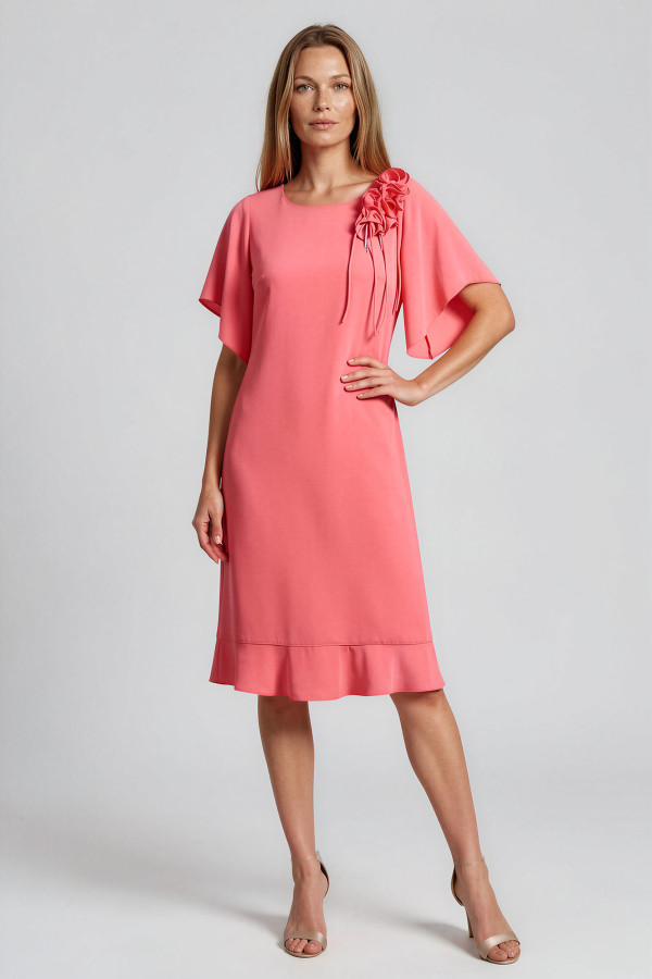 Elegant veil dress R 253 fraise
