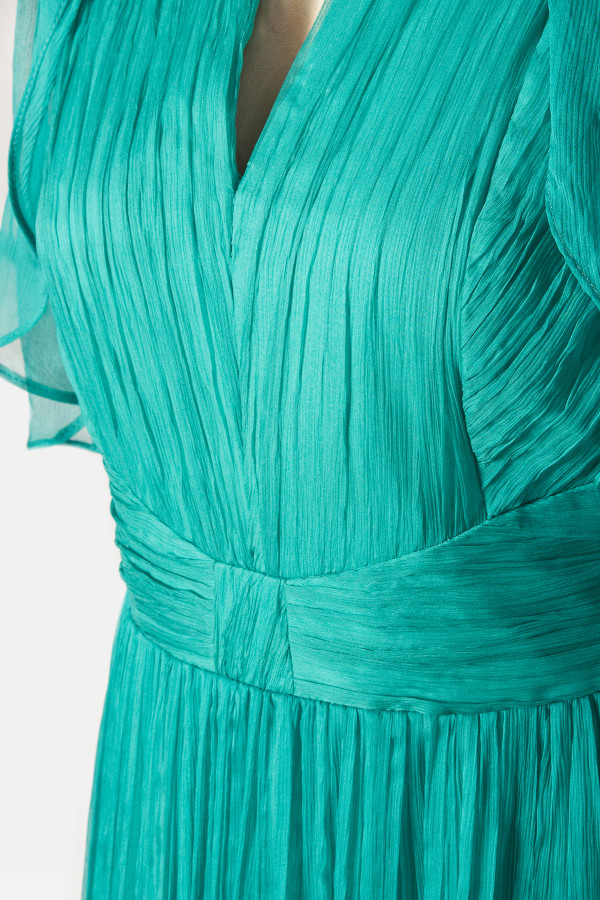 Natural silk dress R 263 turquoise