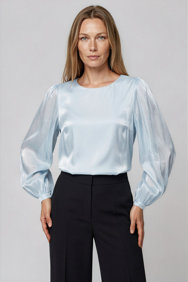 Elegant blue blouse B 199