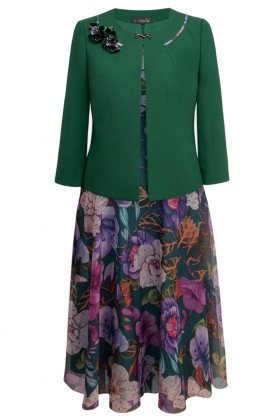 Elegant suit with dress 9469 green