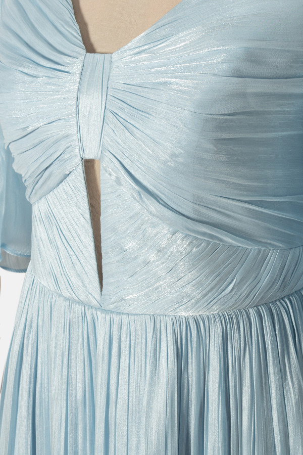 Elegant satin veil dress R 269 light blue