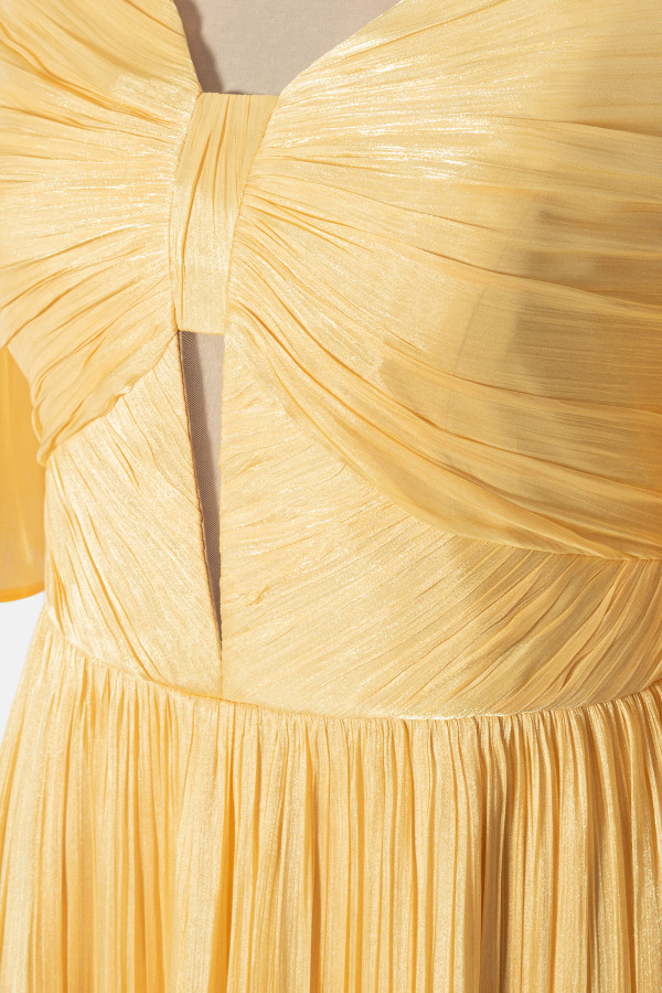 Elegant satin veil dress R 269 yellow