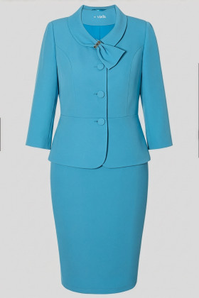 Suit with jacket and skirt 1516 blue