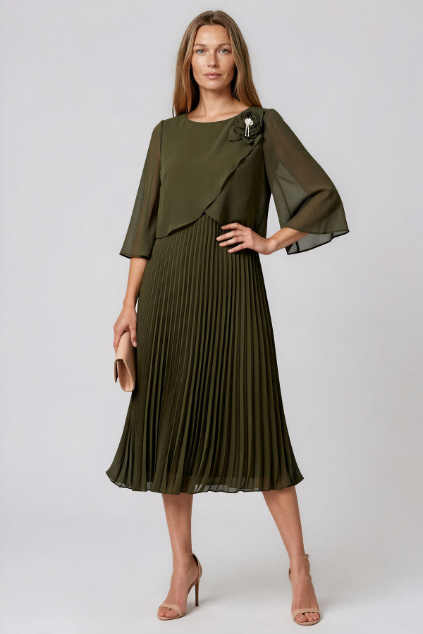 Elegant veil dress R 267 khaki