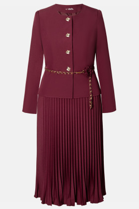 Burgundy jacket and skirt suit 1521