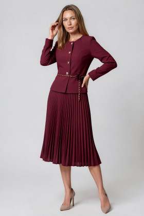 Burgundy jacket and skirt suit 1521