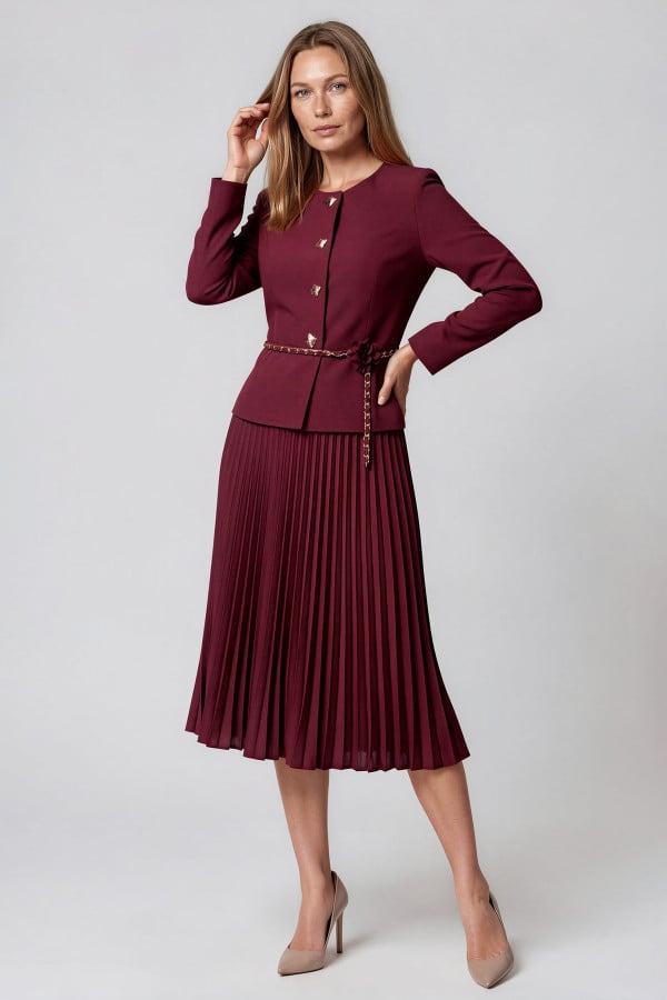 Costum cu sacou si fusta 1521 bordo