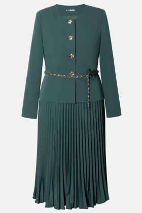 Green jacket and skirt suit 1521