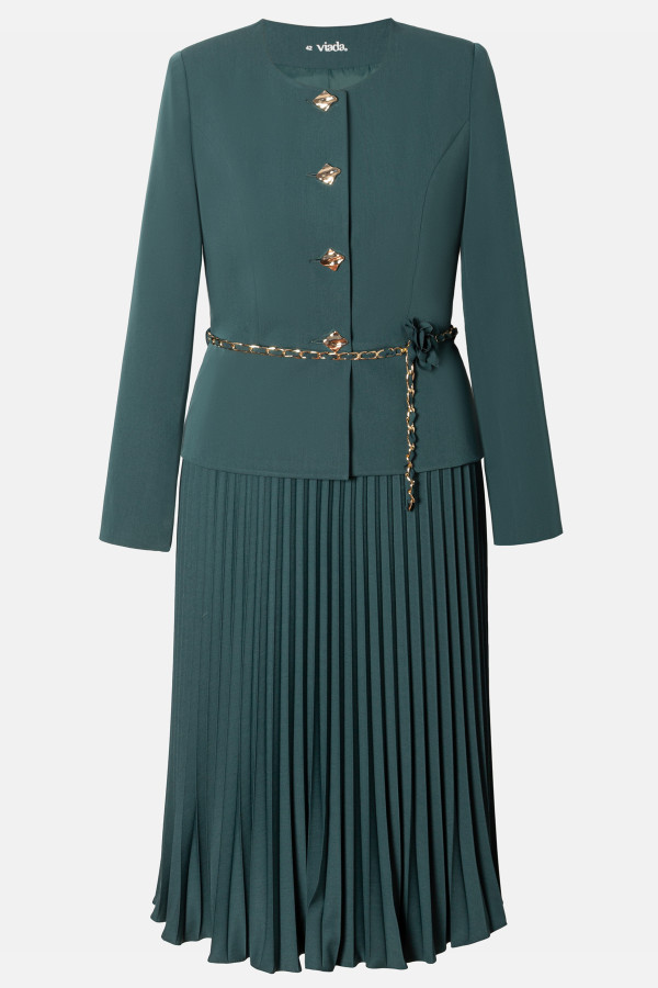 Green jacket and skirt suit 1521