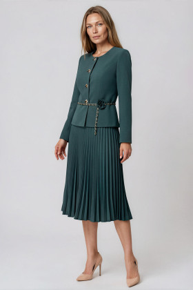 Green jacket and skirt suit 1521
