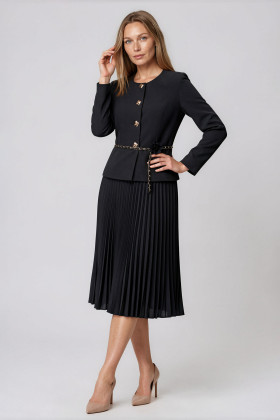 Black jacket and skirt suit 1521