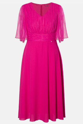 Rochie eleganta cu tull si voal R 069 ciclam
