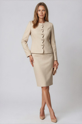 Costum cu sacou si fusta 1522 bej