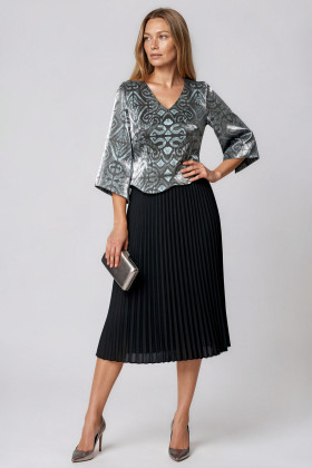 Rochie eleganta plisata R 282 neagra