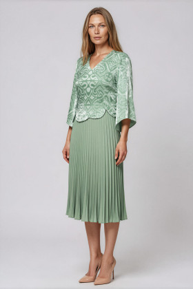 Rochie eleganta plisata R 282 verde