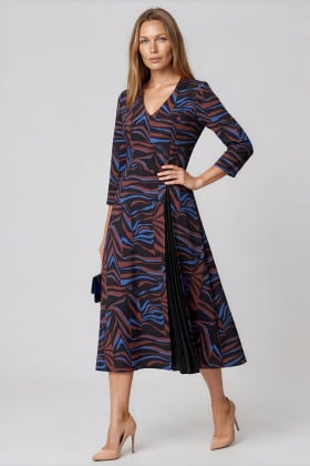 Rochie cu imprimeu abstract R 286 negru