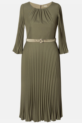 Rochie office-eleganta cu pliuri R 291 kaki