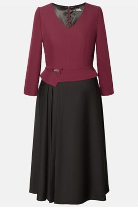 Rochie office-eleganta R 296 grena