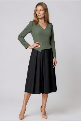 Rochie office-eleganta R 296 kaki