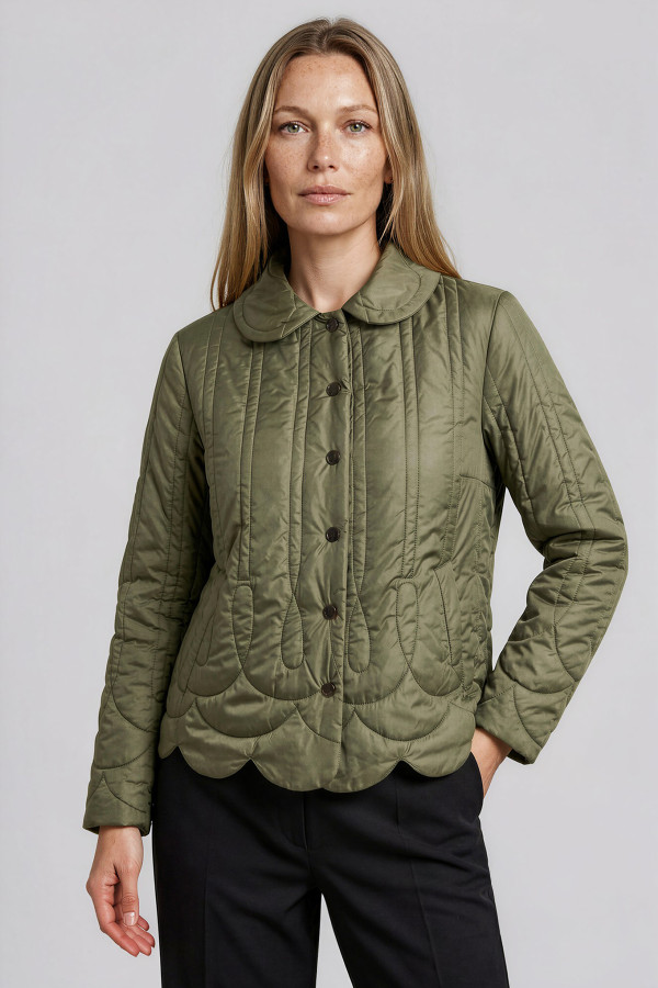 Khaki quilted jacket 7412