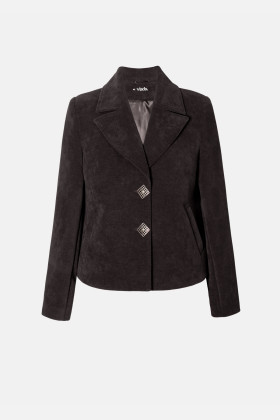 Elegant brown corduroy office blazer S 309 black