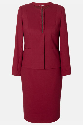 Suit with jacket and dress 9439 dark red