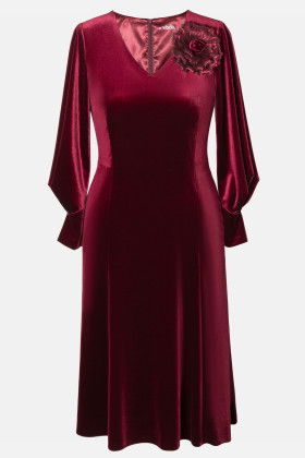 Rochie eleganta din catifea R 299 grena