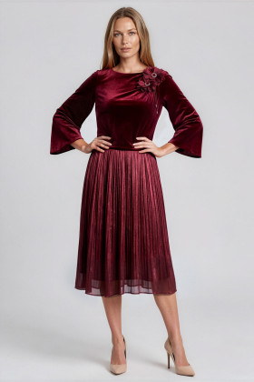 Elegant dress R 302 bordo