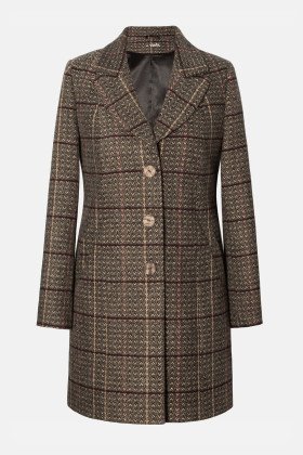 Brown fabric overcoat 7414